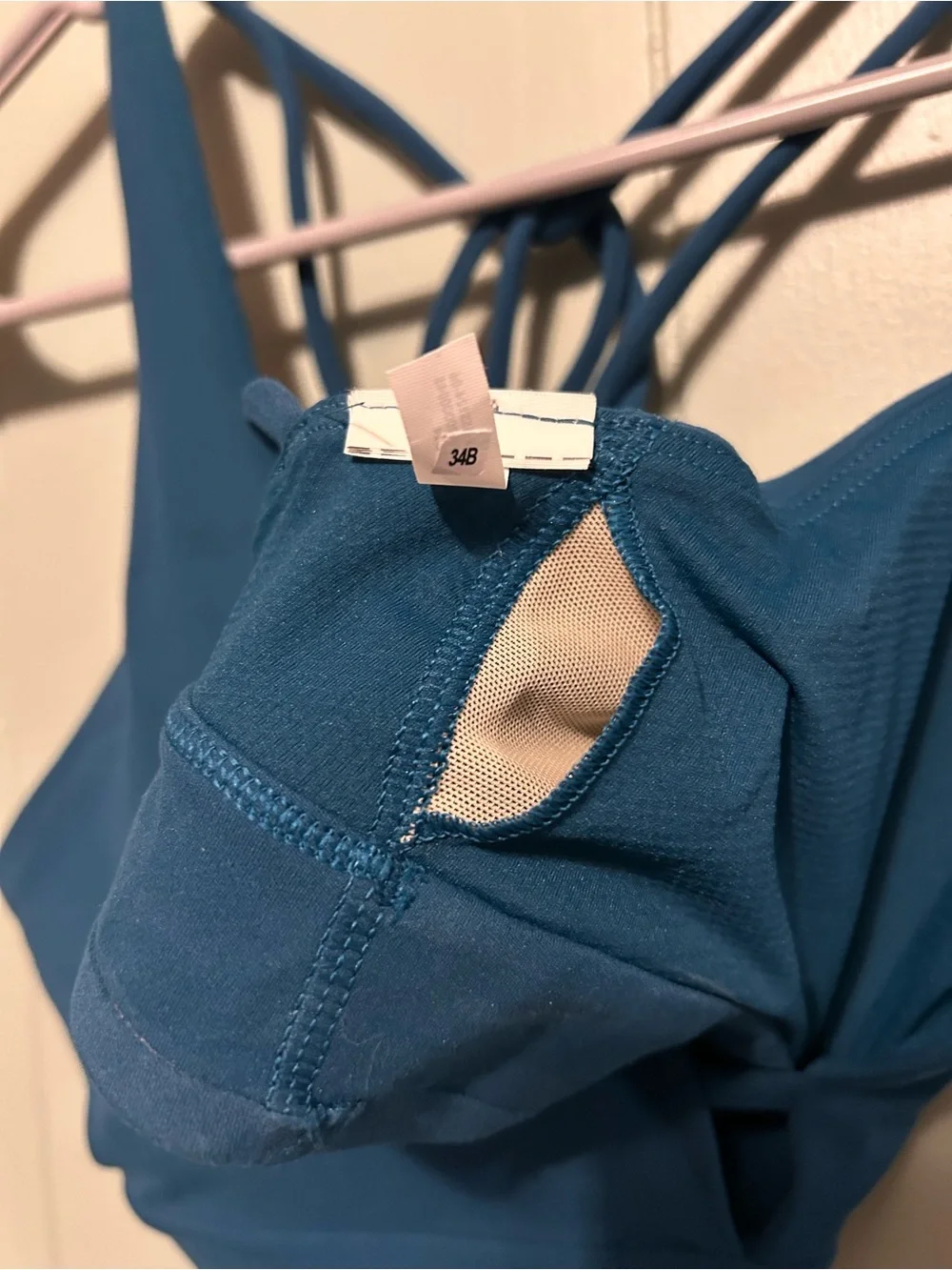 Athleta Deep Teal Strappy Sports Bra